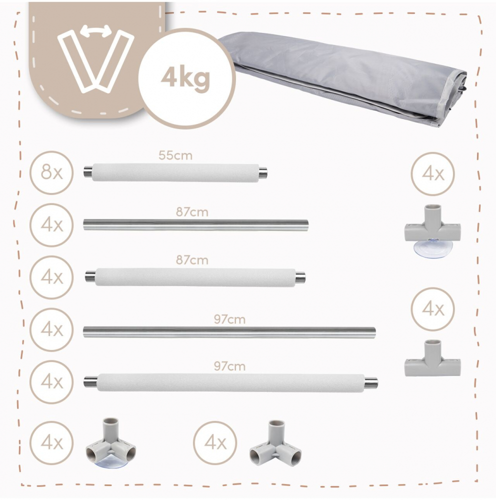 Tarc MalPlay Kivo Grey | Sigurță și Design Modern - imagine 3