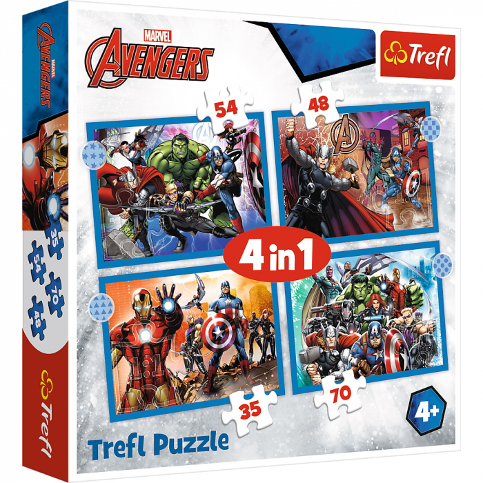 Puzzle Trefl 4in1 Avengers - Set Educativ