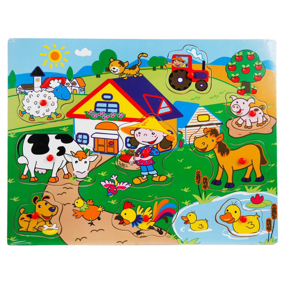 Puzzle Lemn Ferma 9 Piese Sunman | Educativ