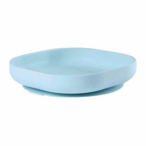 Farfurie Silicon Beaba cu Ventuza Bleu