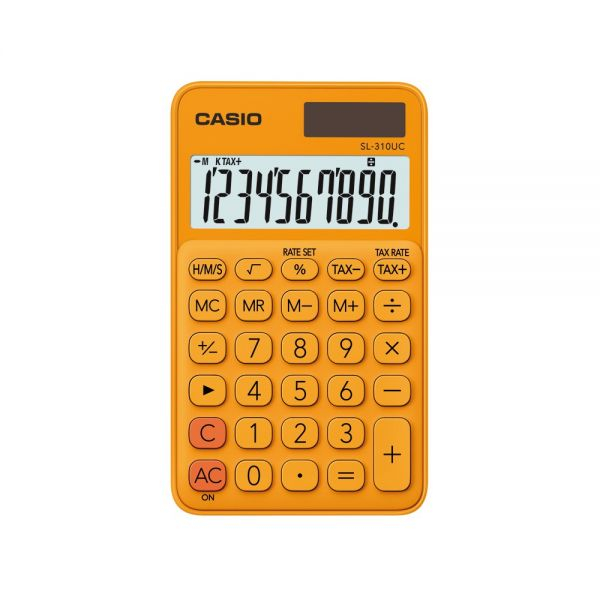 Calculator Portabil Casio SL-310UC, 10 Cifre, Portocaliu