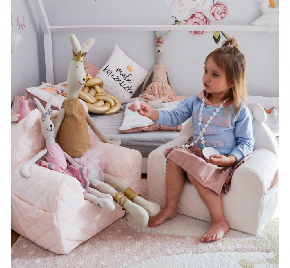 Fotoliu BabySteps Catifea Velvet Ursulet - imagine 4