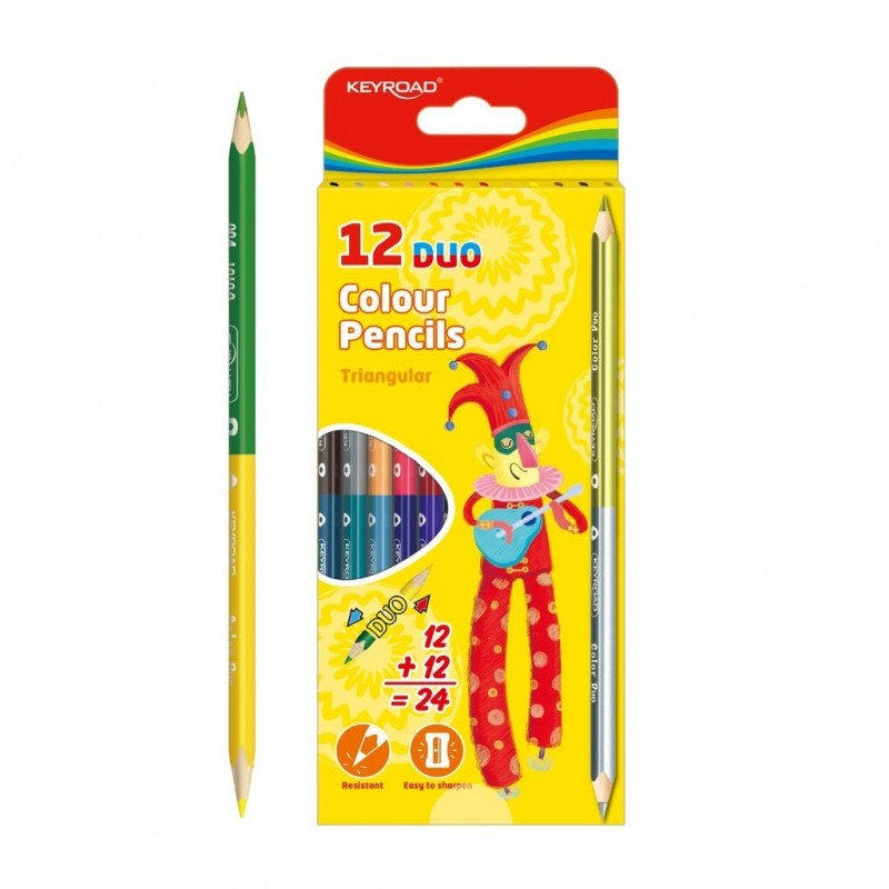 Creioane Colorate Keyroad Duo, 2 Capete, 24 Culori