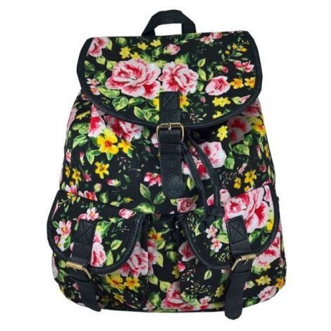 Rucsac Urban Roses LaRue - Negru cu Trandafiri