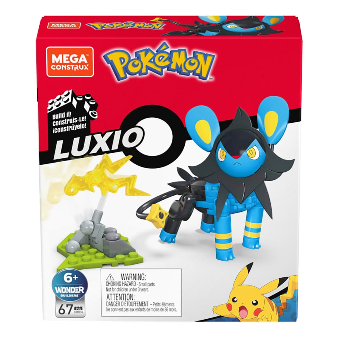 Mega Blocks Pokemon Luxio, Set Construit, 67 Piese