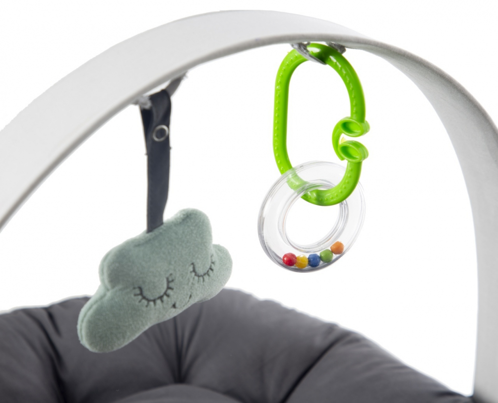 BabyJem Babynest Antracit cu Bară Jucării - imagine 4