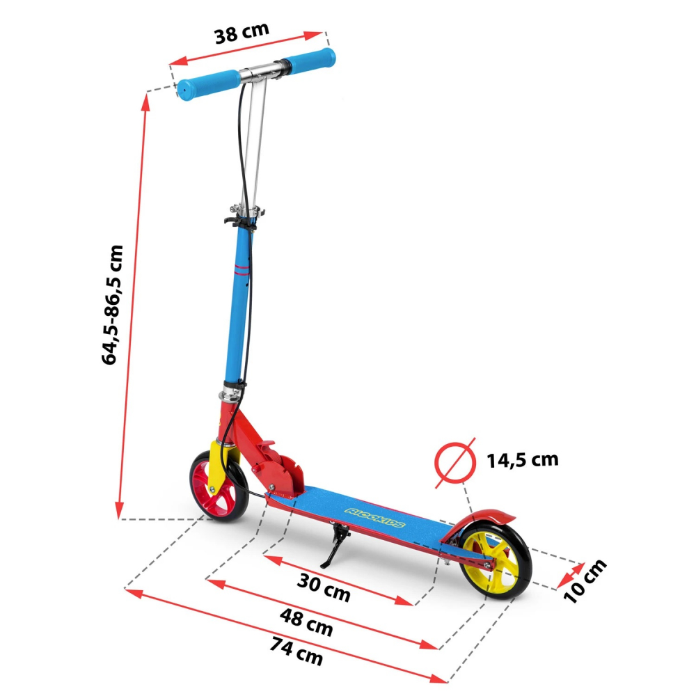 Trotineta Ricokids Kodi Pliabilă Albastru-Rosu - imagine 7