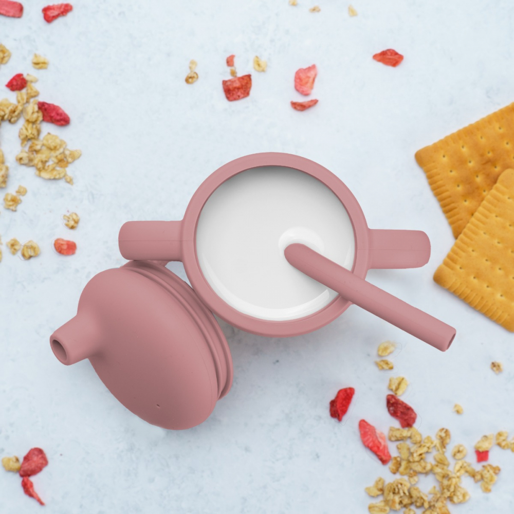 Cana Silicon cu Pai AppeKids Old Rose - imagine 4