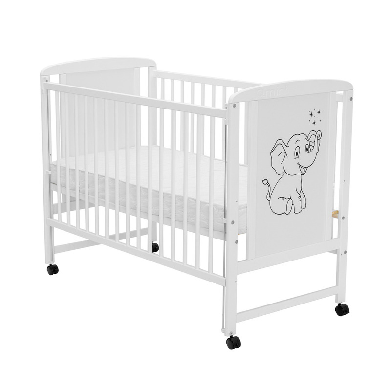 Patut Qmini Timmi Elephant Alb 120x60, Laterala Culisanta - imagine 4