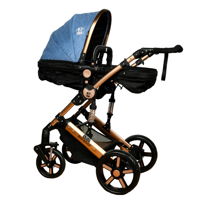 Carucior 2 in 1 Buf Boof Blue, Reversibil 0-36 luni - imagine 6