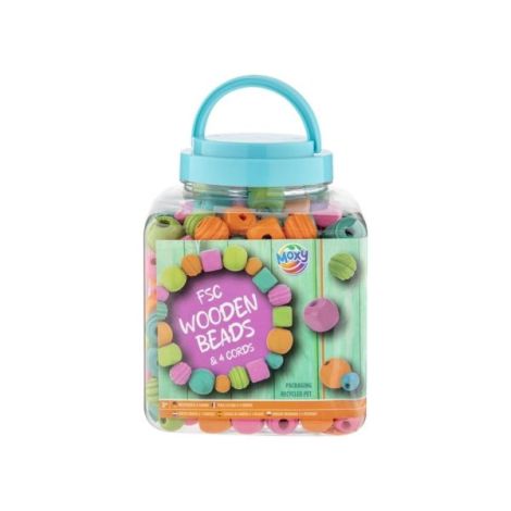 Moxy Set Margele Lemn - Creativitate Albastru