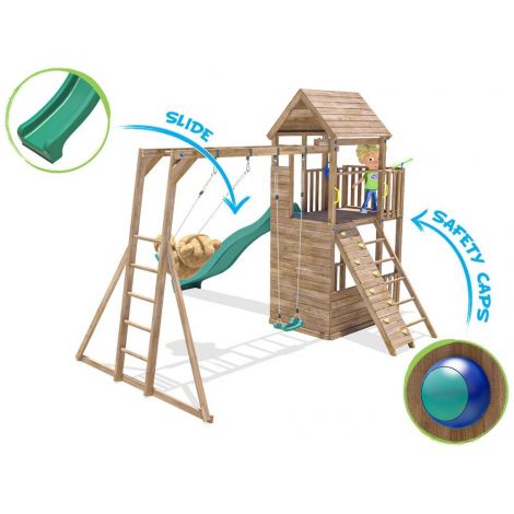 BalconyFort™ Dunster House - Tobogan 2.9m + 2 Leagane - imagine 5