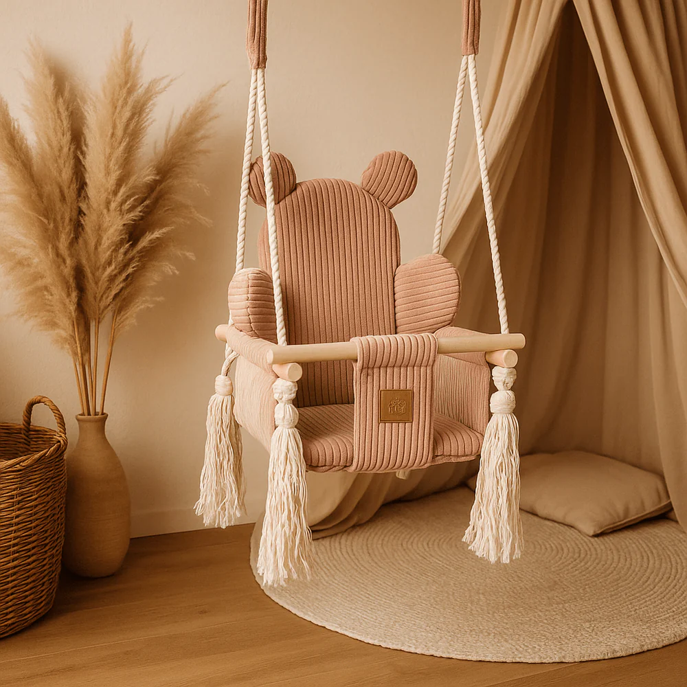 Leagan Bebelusi MeowBaby Ocru, Confort Premium - imagine 3