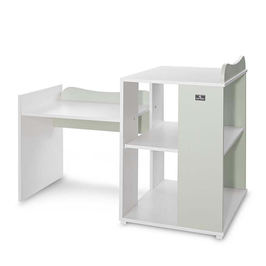 Patut Modular Lorelli, 5 Configurii, Multi White Milky Green - imagine 8