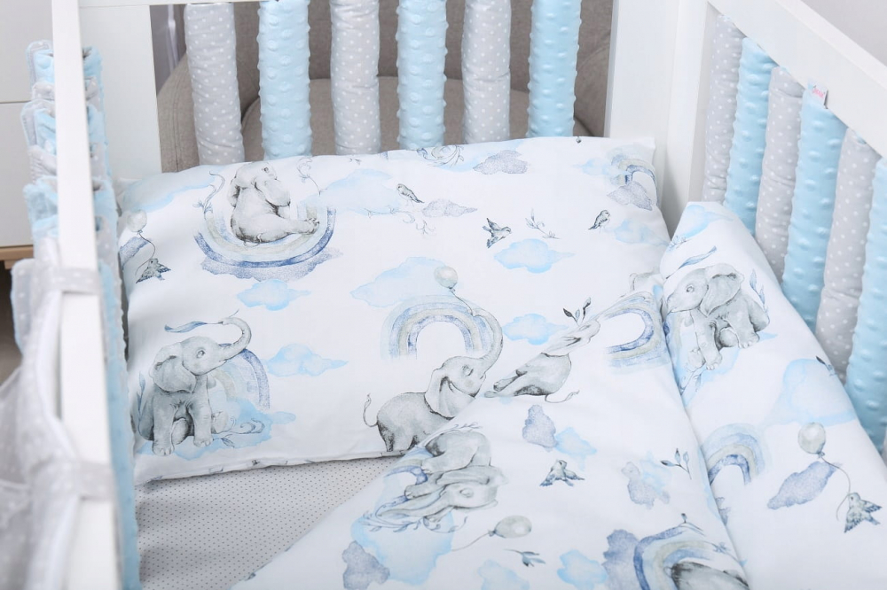 Set Protectii Patut BabyMam, Bumbac & Minky, Siguranta - imagine 3