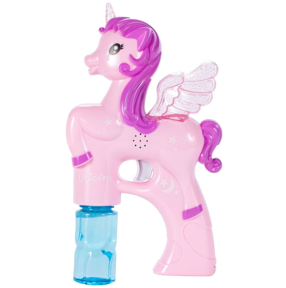 Pistol Baloane Sapun Unicorn Roz cu Lumini Malplay - imagine 9