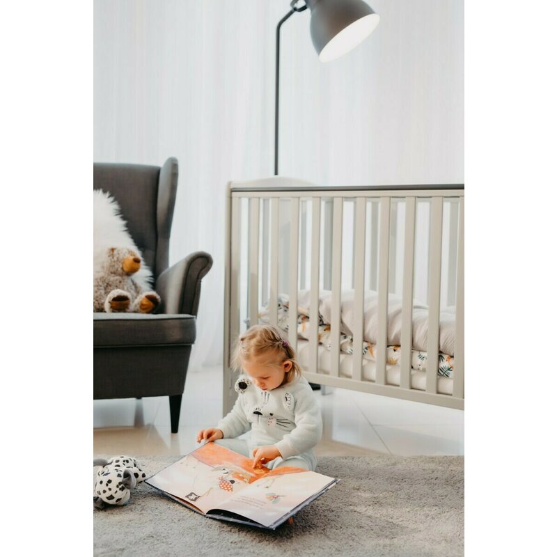 Patut YappyQu din lemn, 120x60 cm, Gri - YappyKids - imagine 3