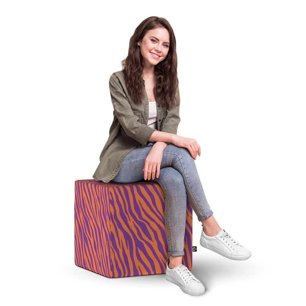 Taburet Updeco cub XL Zebra purple cu memorie