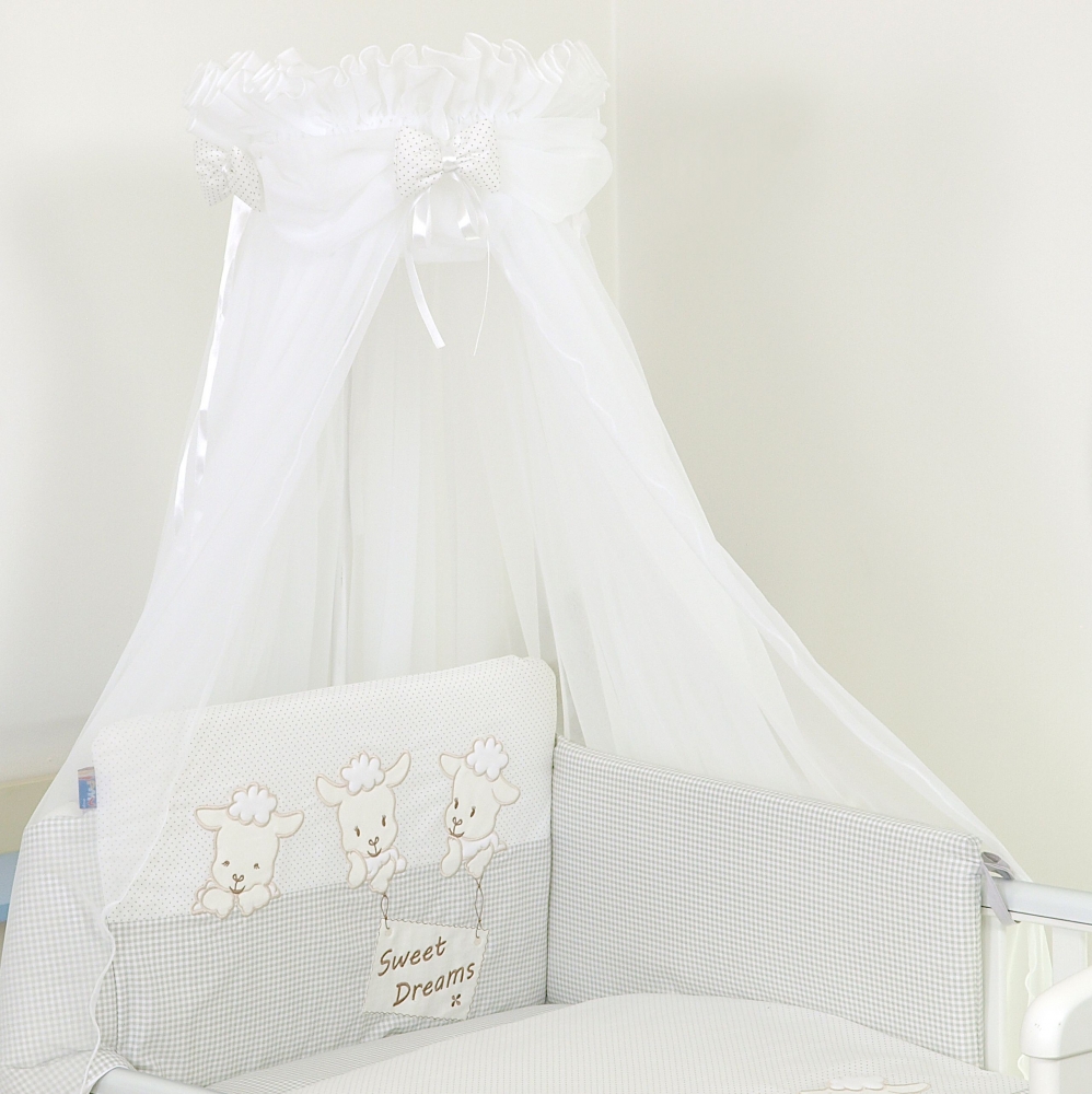 Baldachin Sweet Dreams White pentru patut bebe, 160x600 cm - imagine 2