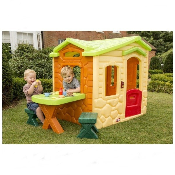 Casuță Little Tikes Picnic cu Terasă, Crem