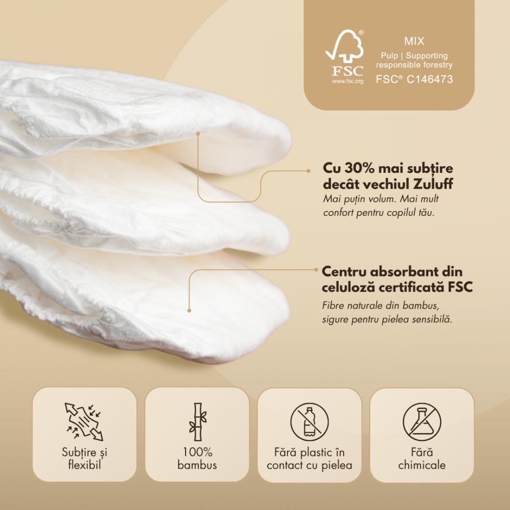 Scutece Bambus Zuluff Marimea 3 | 6-11kg - imagine 3