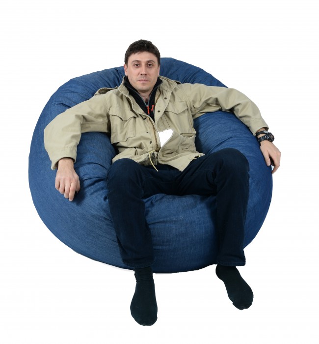 Fotoliu Pufrelax King Size Blue Denim Memory - imagine 2