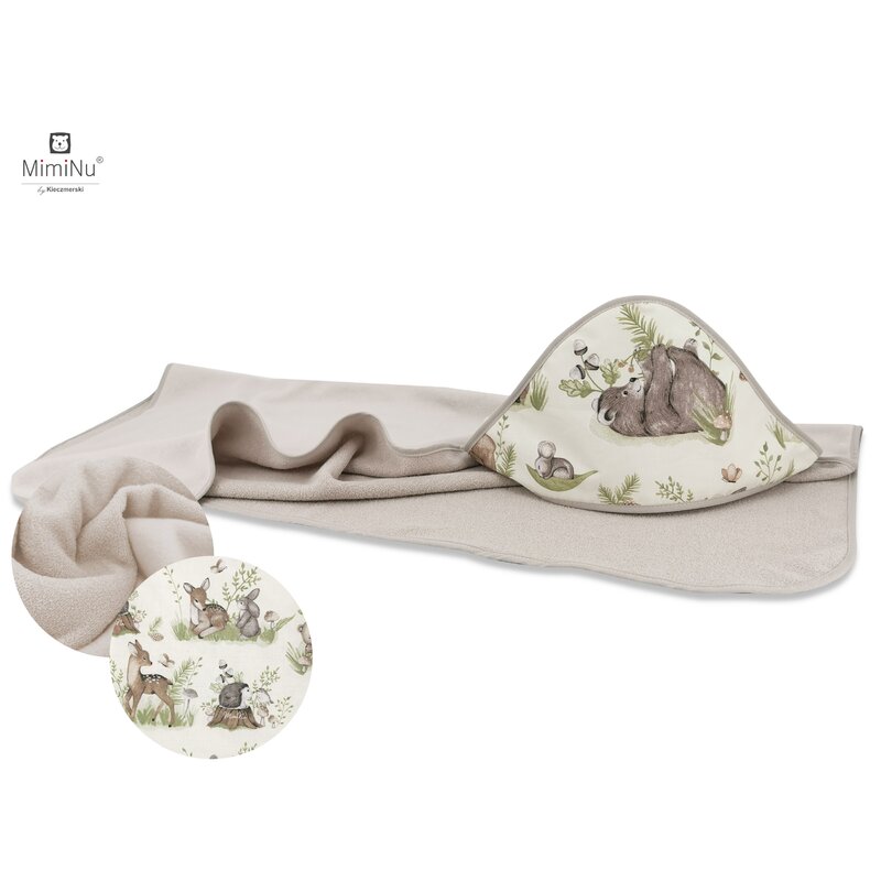 Prosop cu glugă Miminu Thermo Fleece, 100x100 cm