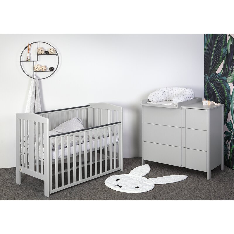 Patut YappyQu din lemn, 120x60 cm, Gri - YappyKids - imagine 5