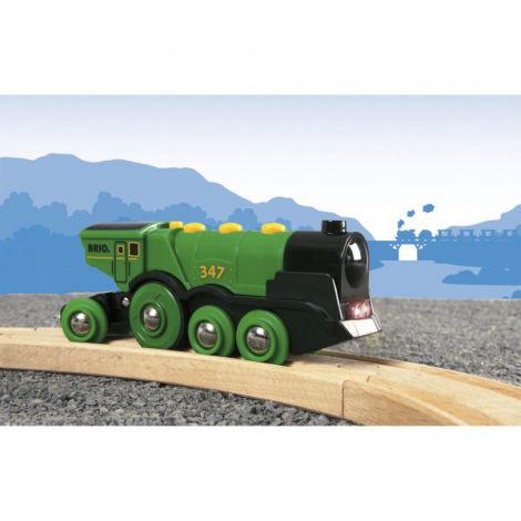 Locomotiva Verde Brio cu Sunet si Lumini - imagine 6