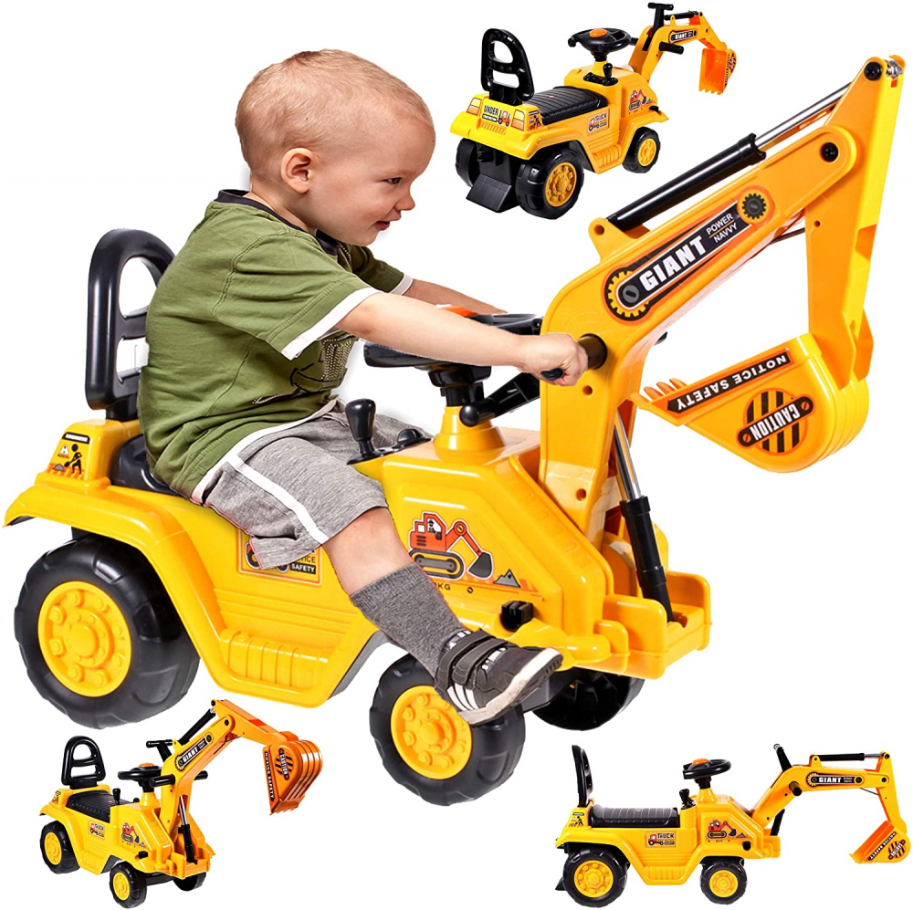 Excavator Malplay Rutschauto Galben 25kg - imagine 15