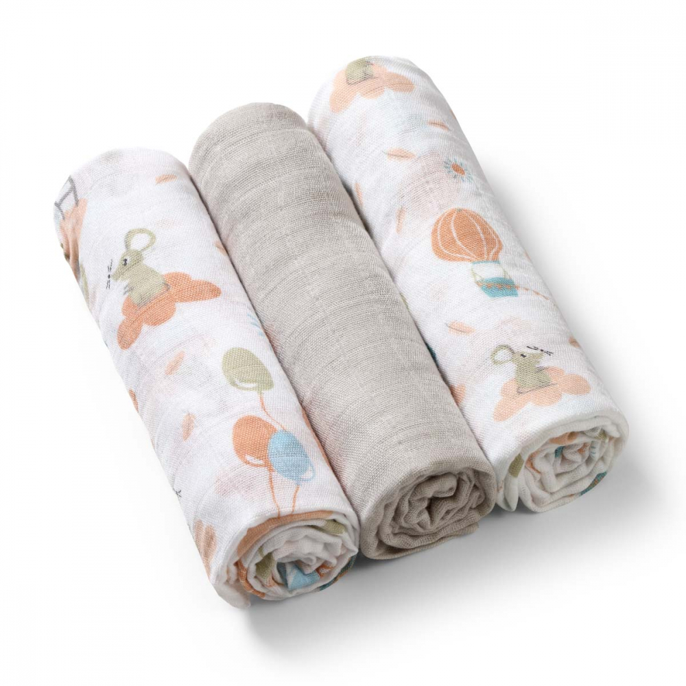 Set 3 scutece Babyono Bambus, 09 Gri - imagine 6