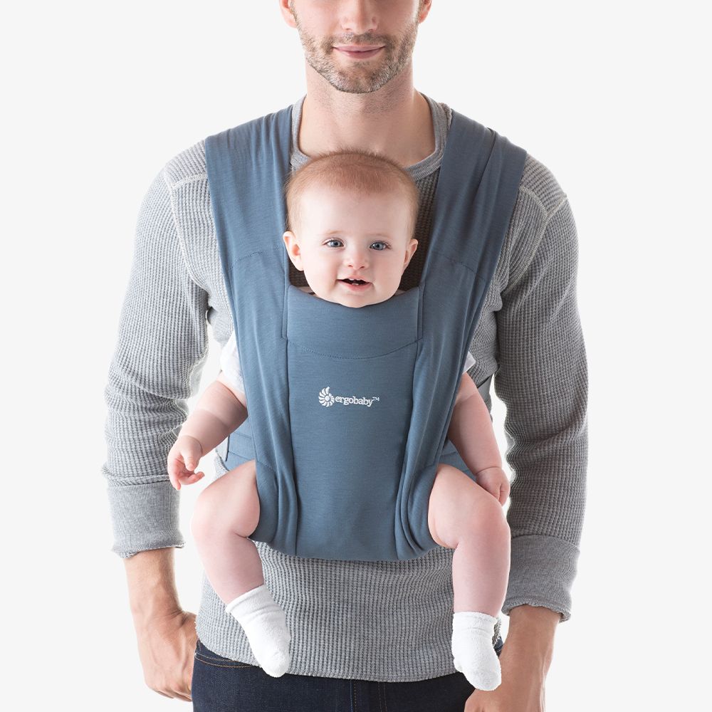 Marsupiu Ergobaby Embrace Oxford Blue, 0-12 luni