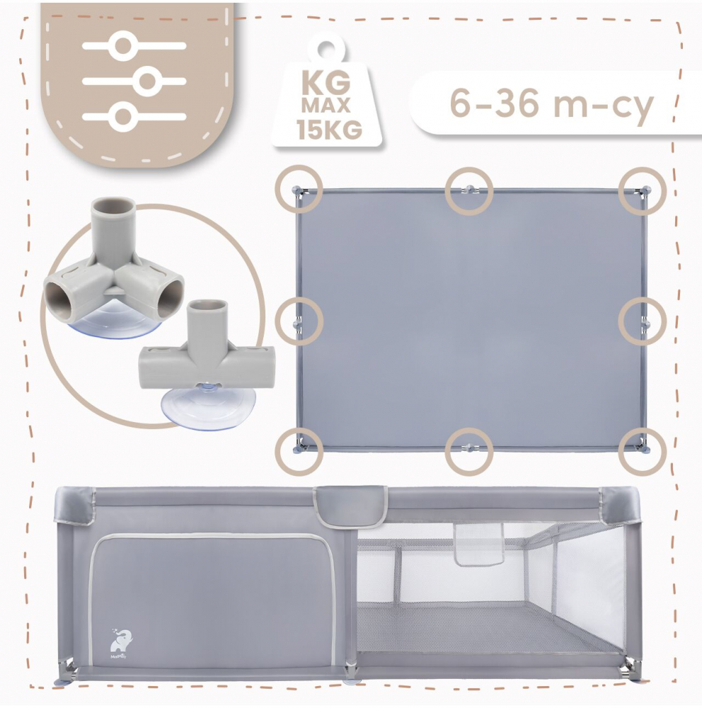 Tarc MalPlay Kivo Grey | Sigurță și Design Modern - imagine 2