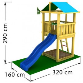 Complex de joacă Hut JungleGym, tobogan 2.4m - imagine 3