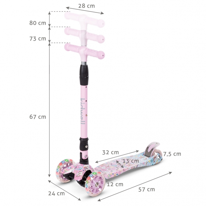 Trotineta Kidwell Vento, Pliabilă, cu LED, 3 Ani+ - imagine 5