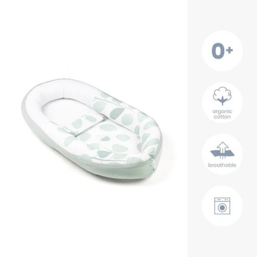 Doomoo Baby Nest Cocoon Bumbac Organic Aqua Green - imagine 3