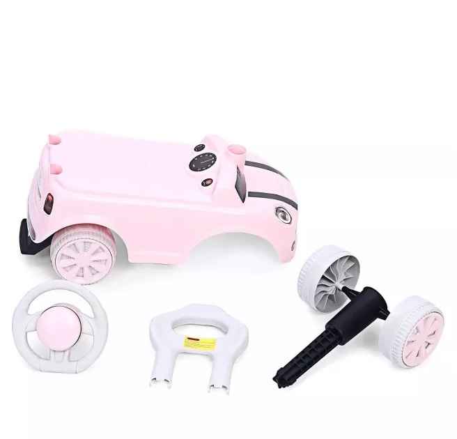 Masinuta Nicekids Mini Cooper Pink, fara pedale - imagine 6