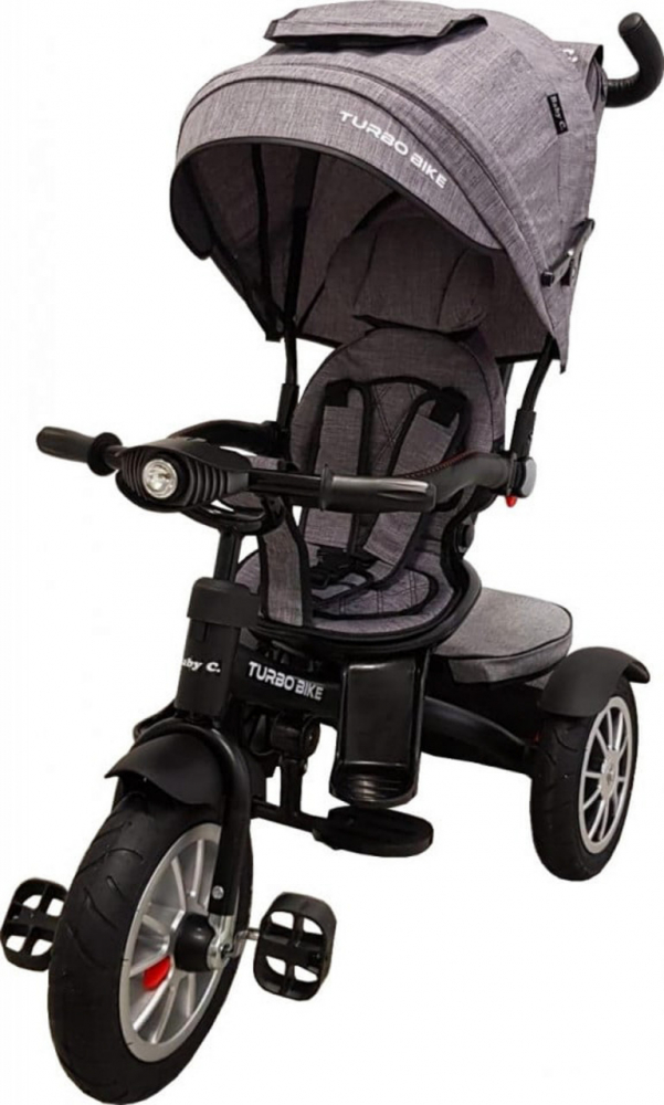 Tricicleta Baby Care Turbo Bike Gri Jeans - imagine 4