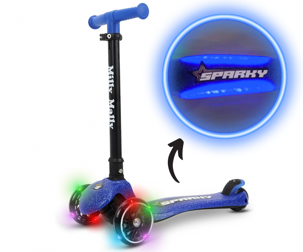 Trotineta Sparky Blue Milly Mally cu LED - imagine 4