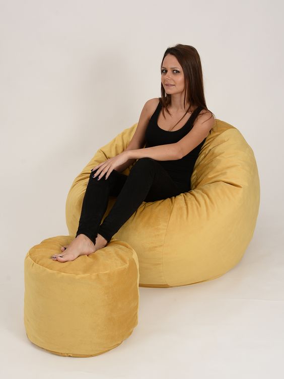 Set fotoliu puf Matusalem Lemon Pufrelax