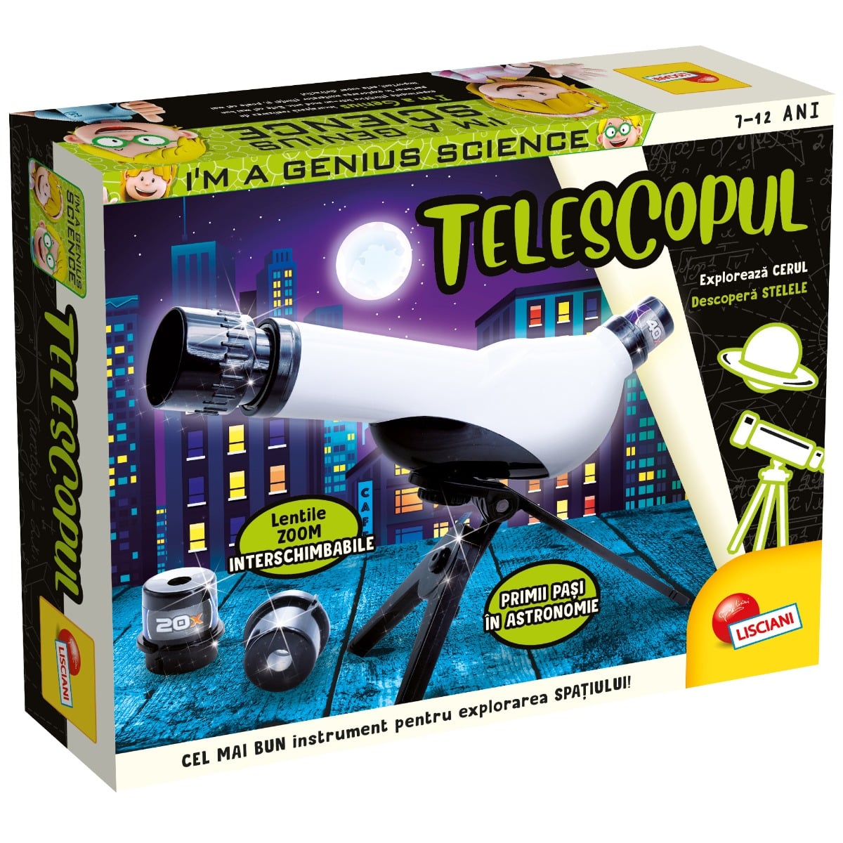 Set Știință Telescop Lisciani, 3 Lentile