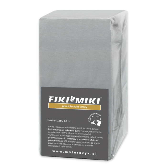 Cearsaf Fiki Miki Jerse Bumbac Gri 60x120 cm