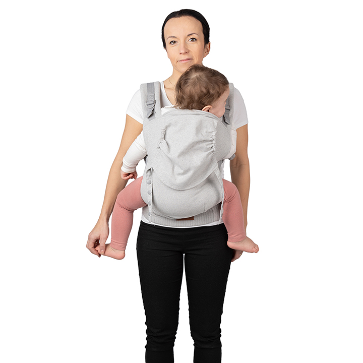Marsupiu Momi Collet Grey | Purtare Ergonomică și Sigură