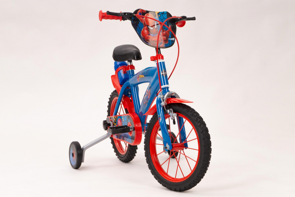 Bicicleta Huffy Spiderman 14 inch, cu roti ajutatoare