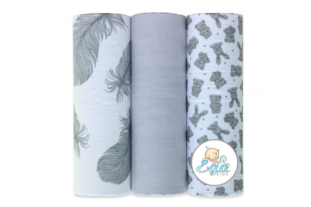 Set 3 Scutece Bumbac Egakids pentru Piele Sensibilă