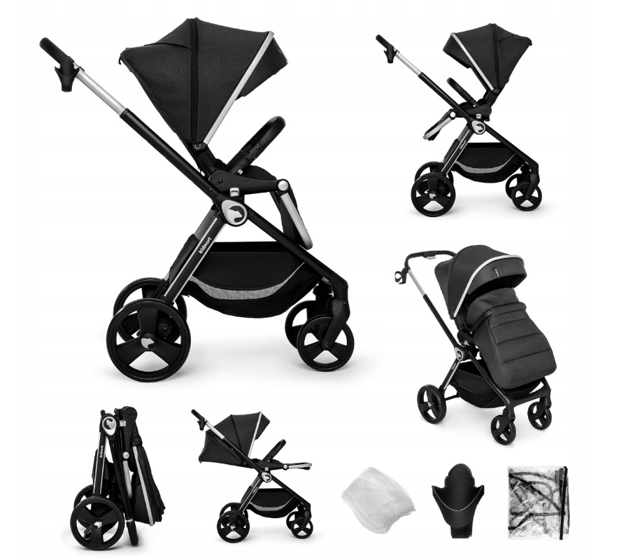 Carucior Reversibil Kidnort Isbjorn Black - imagine 9