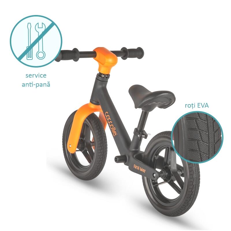 Bicicleta fara pedale Coccolle First Way Orange - imagine 6