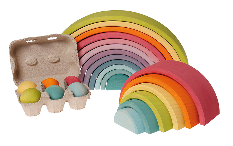 Grimm's Set 6 Bile Lemn Pastel Exterior Joc - imagine 3