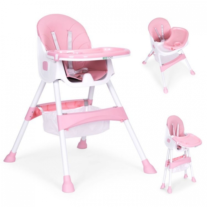 Scaun masa copii Ecotoys HC521 Roz, multifuncțional