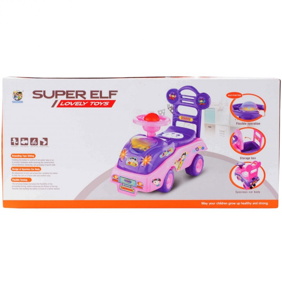 Mașinuță Ride-On Malplay Pink Butterfly, 17 Melodii - imagine 7
